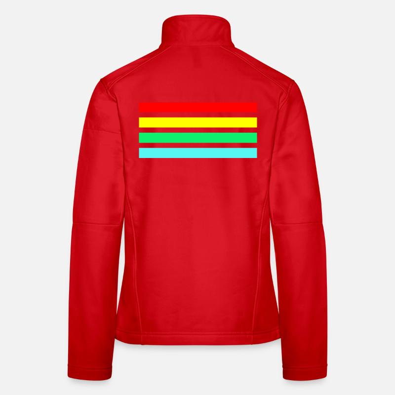 Retro neon arc stripe composition Women's Softshell Jacket