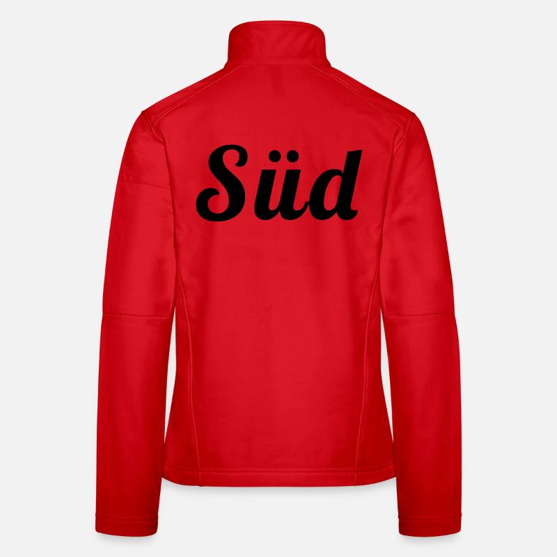 schwarz, weiss, blau - Alm Statement Frauen Softshelljacke