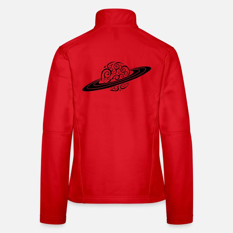 Schwarzer Spiralplanet Frauen Softshelljacke