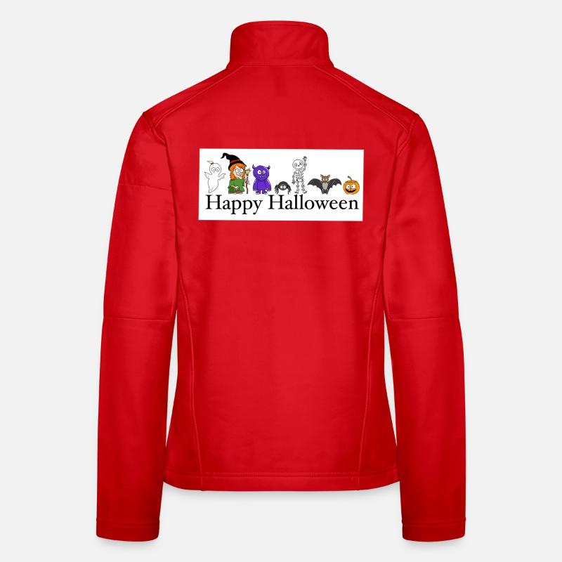 Humorous Halloween Monsters and Ghosts - Women's Softshell Jacket - red