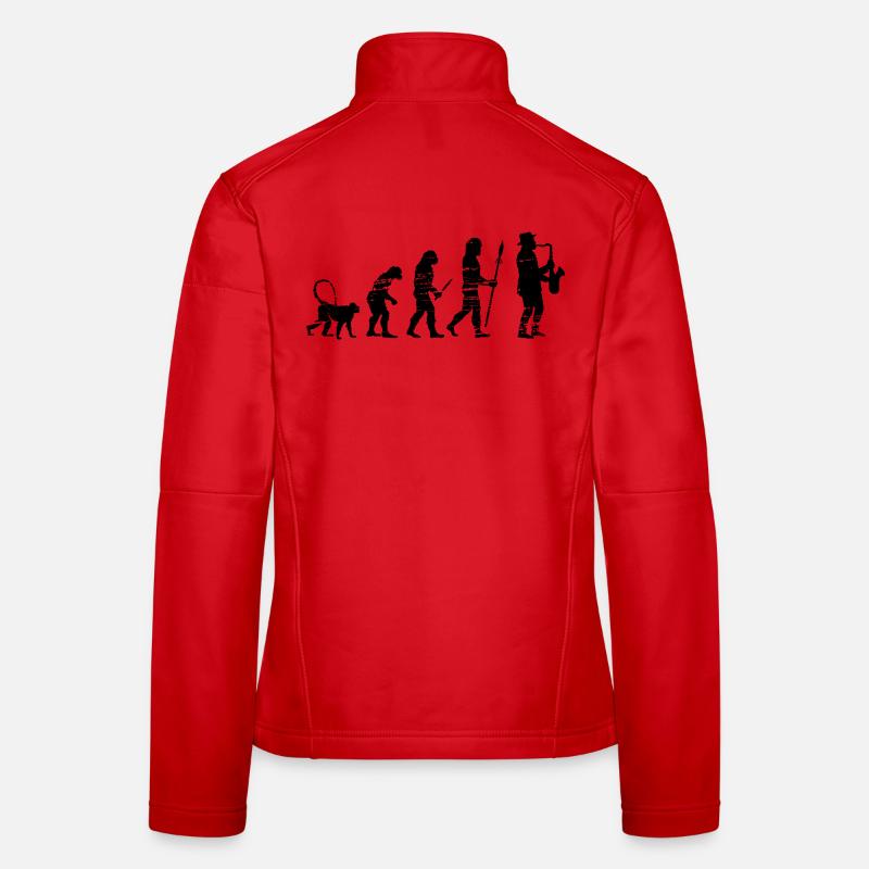 Saxophon Musik Evolution Frauen Softshelljacke