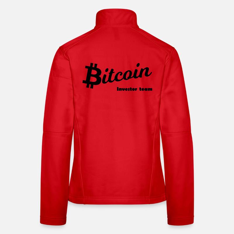 Bitcoin Symbol Schwarzsilhouette Frauen Softshelljacke