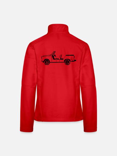  601 , Kübel , DDR NVA Kult(25) - Frauen Softshelljacke - Rot - Hinten
