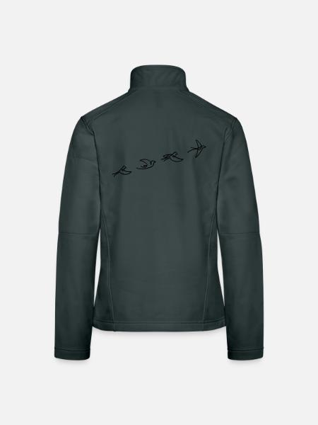 Der Flug des schwarzen Vogels - Frauen Softshelljacke - Rot - Hinten