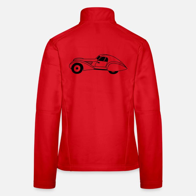 Schwarzes Auto und Wassertropfen Frauen Softshelljacke