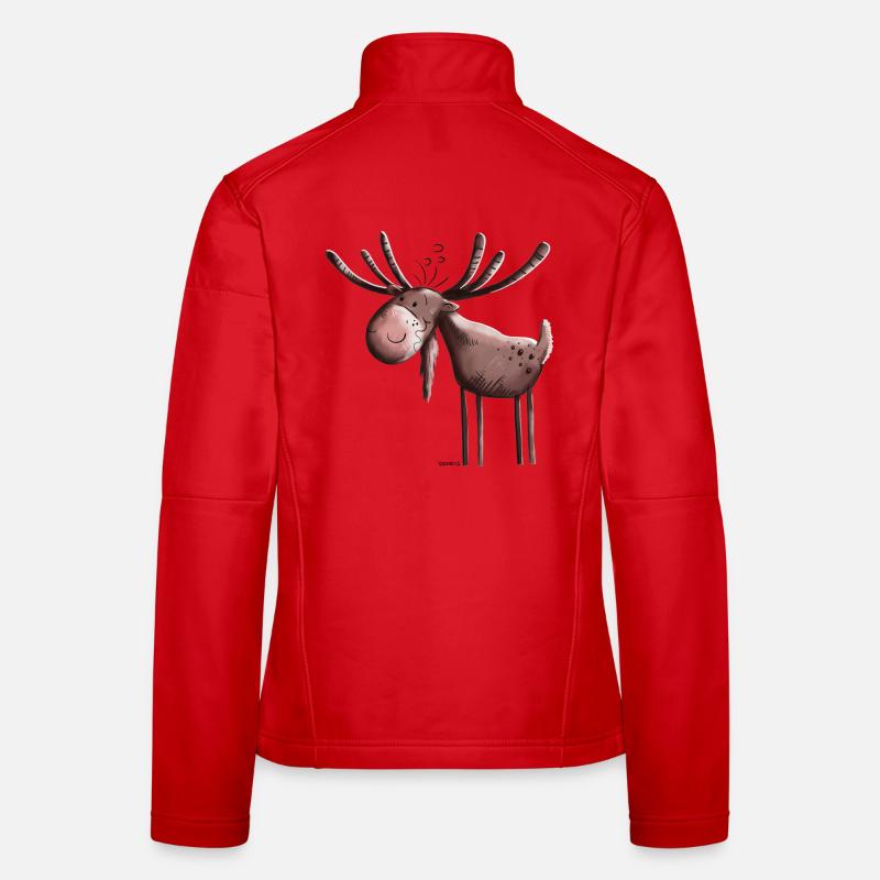 Knuffiger Elch Frauen Softshelljacke