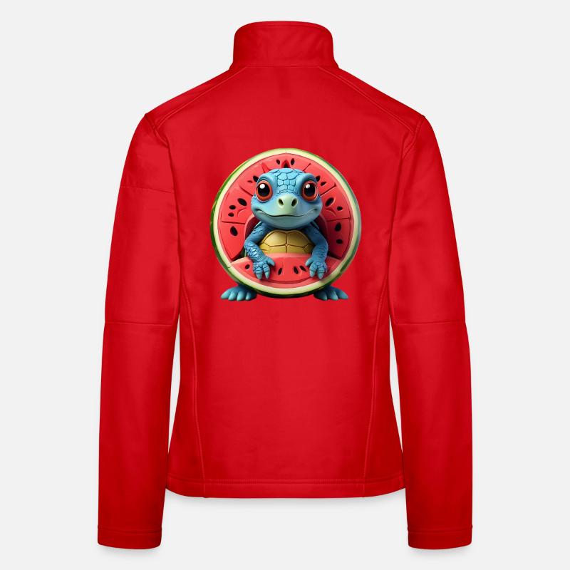 Melon turtle in the fruit core Women's Softshell Jacket