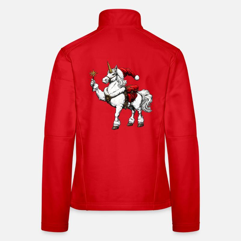 Noël licorne Veste en tissu softshell Femme