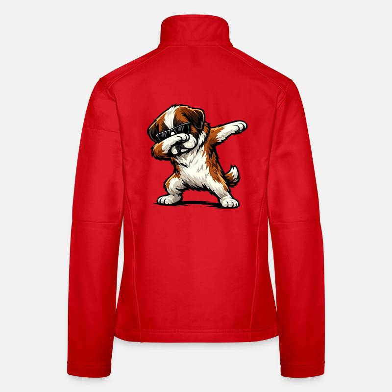 Dabbing St. Bernard - Women's Softshell Jacket - red