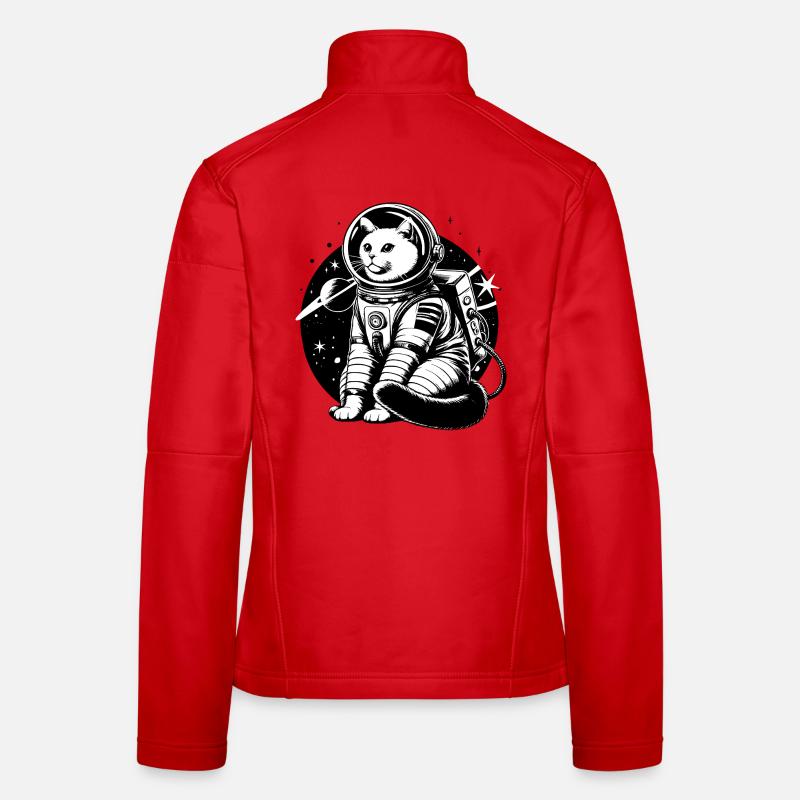 Astronaut Cat - Women's Softshell Jacket - red