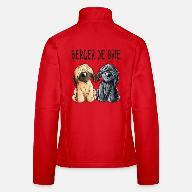 Zwei Berger de Brie - Briard - Comic - Geschenk Frauen Softshelljacke