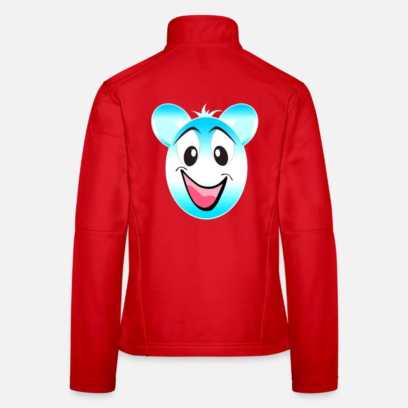 Mascotte joyeuse de l’ours bleu-blanc Veste en tissu softshell Femme