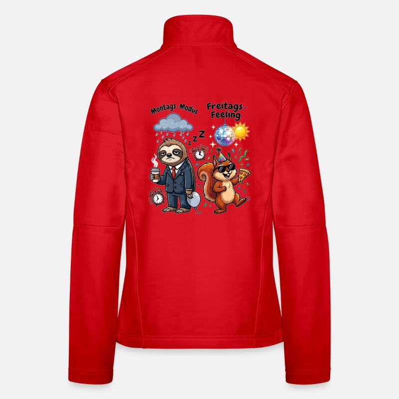 Montagsmodus vs Freitagsgefühl - Frauen Softshelljacke - Rot