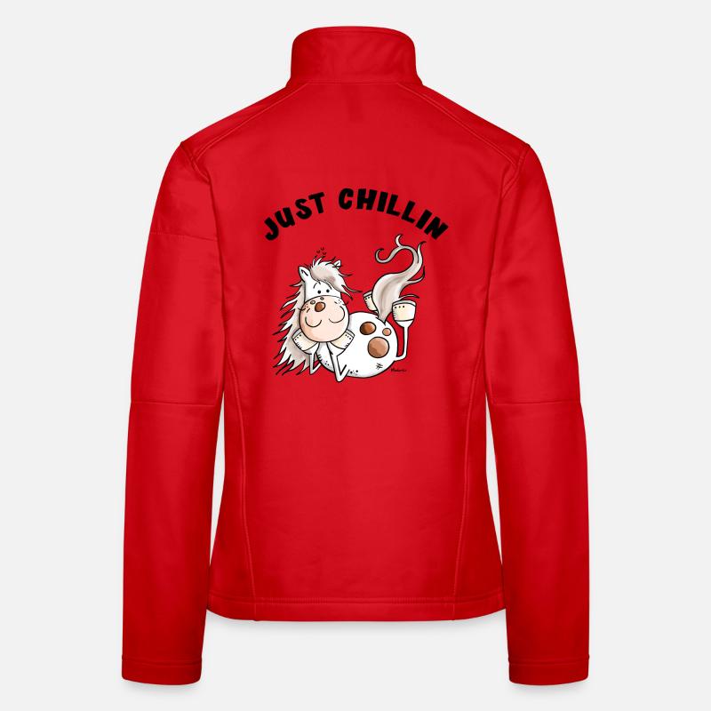 Chillendes Pferd - Comic - Pferde - Geschenk Frauen Softshelljacke