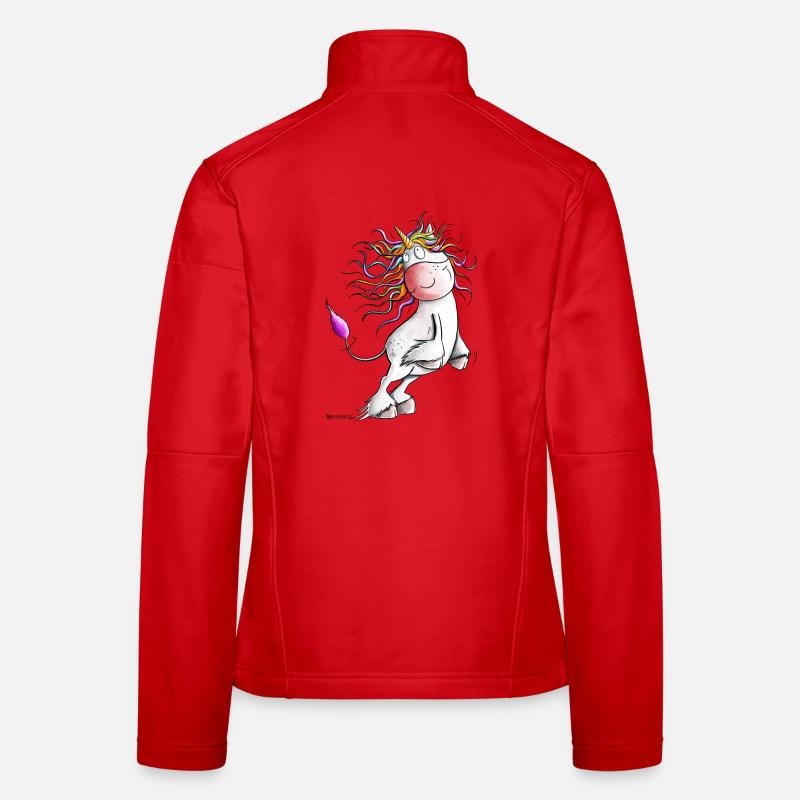 Drolliges Regenbogen Einhorn I Comic Fantasy - Frauen Softshelljacke - Rot