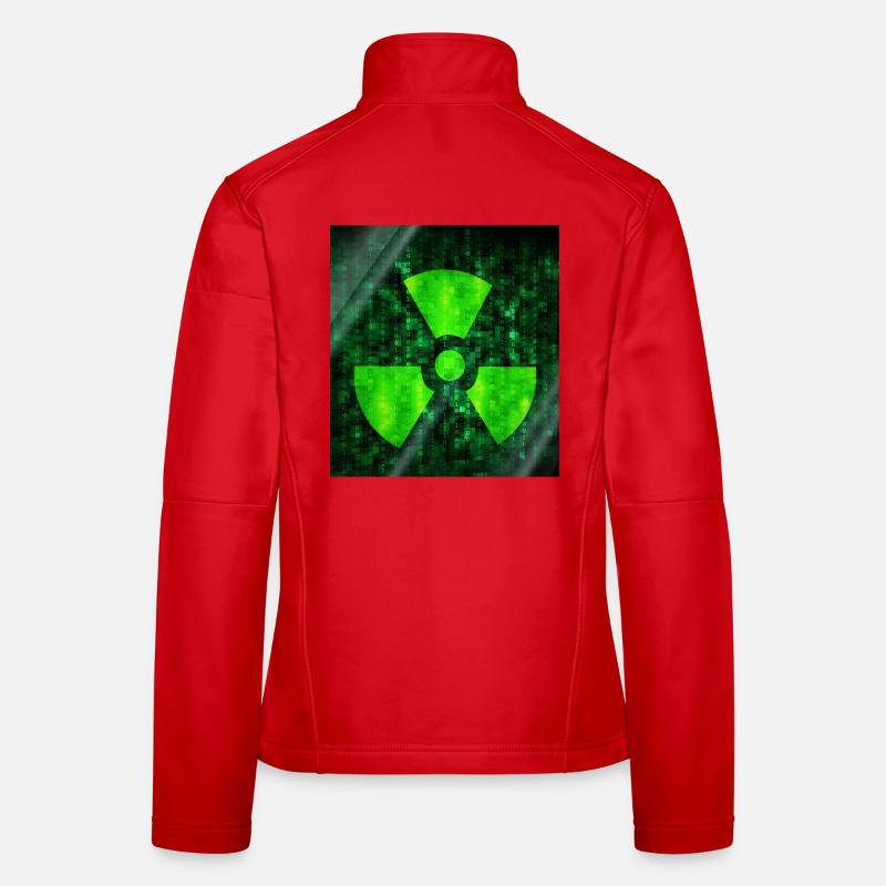 Cybersecurity Warning Icon Frauen Softshelljacke