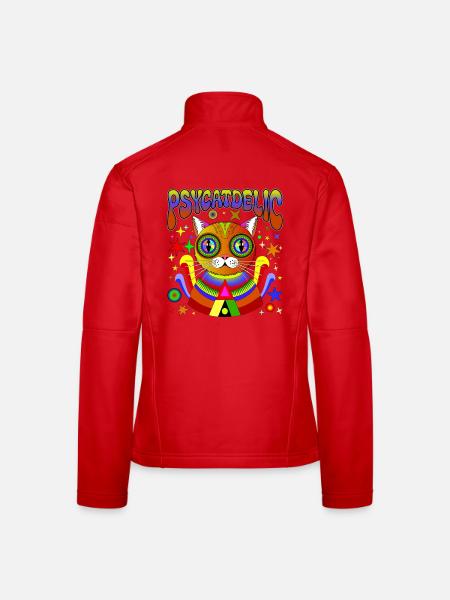 PSYCATDELIC - Women's Softshell Jacket - red - Back