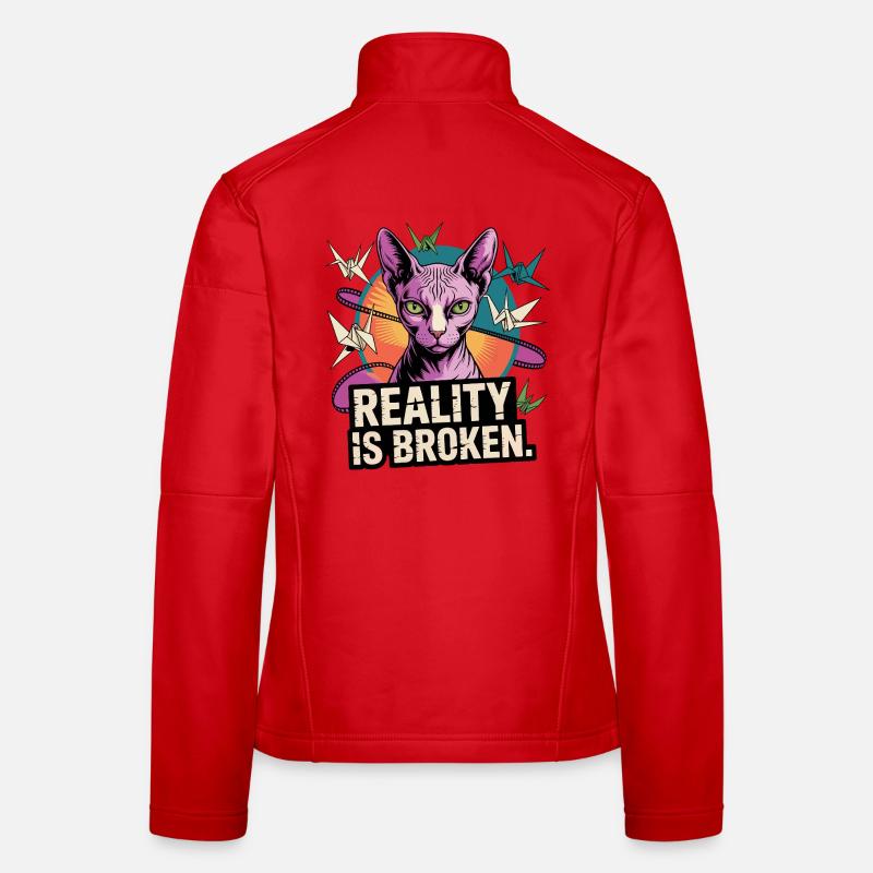 Broken Reality Cat Women's Softshell Jacket