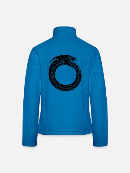 Verschlingender Schwarzer Drache - Frauen Softshelljacke - Rot - Hinten