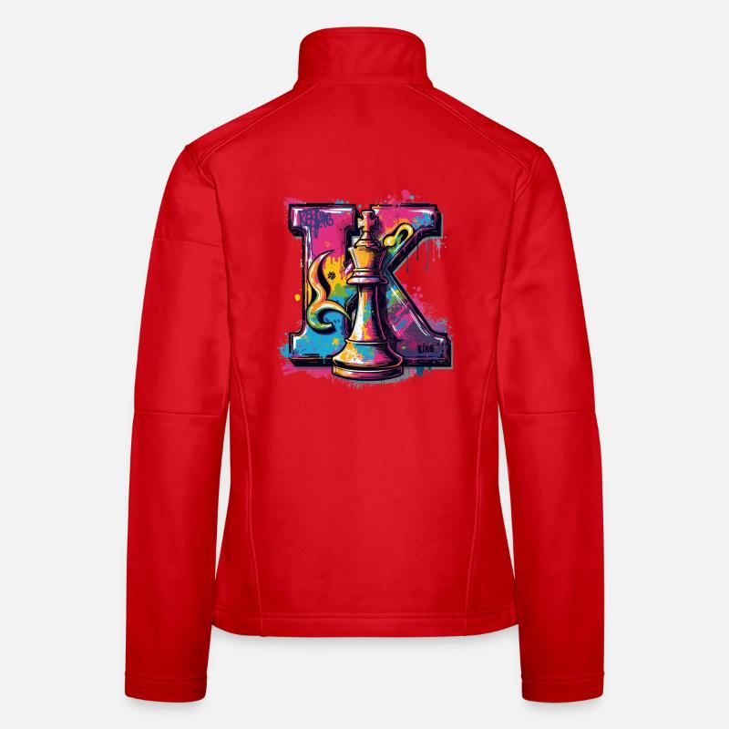 King in Graffiti Artwork Chess Women's Softshell Jacket