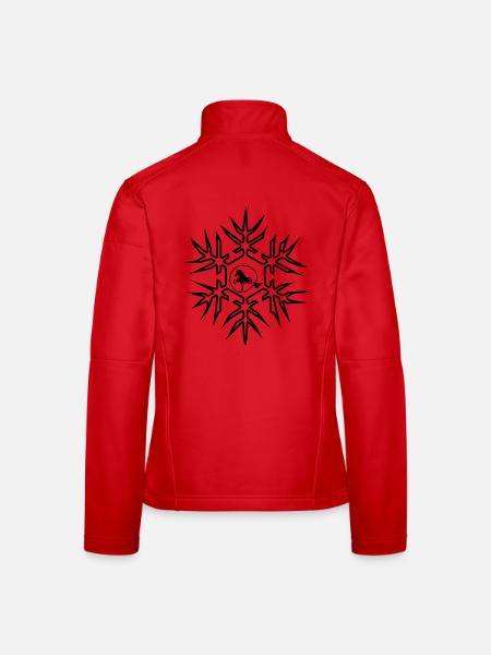 Cheval islandais avec cristal de glace grand motif d’hiver - Veste en tissu softshell Femme - rouge - Dos