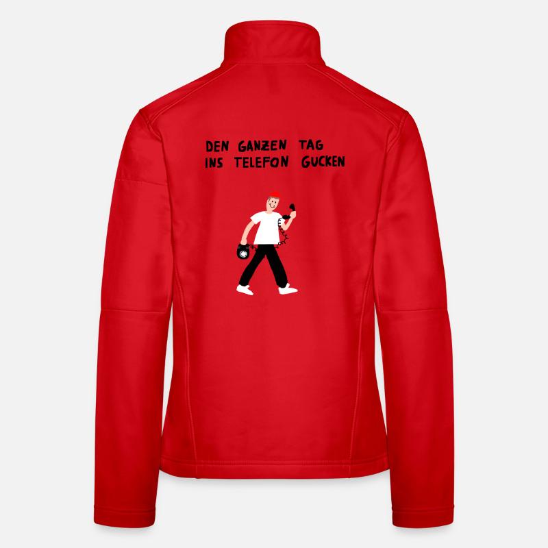 Looking at the phone all day long - Women's Softshell Jacket - red