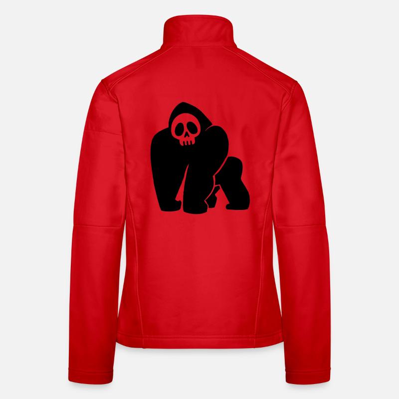 Schwarzer Gorilla Schädel Frauen Softshelljacke