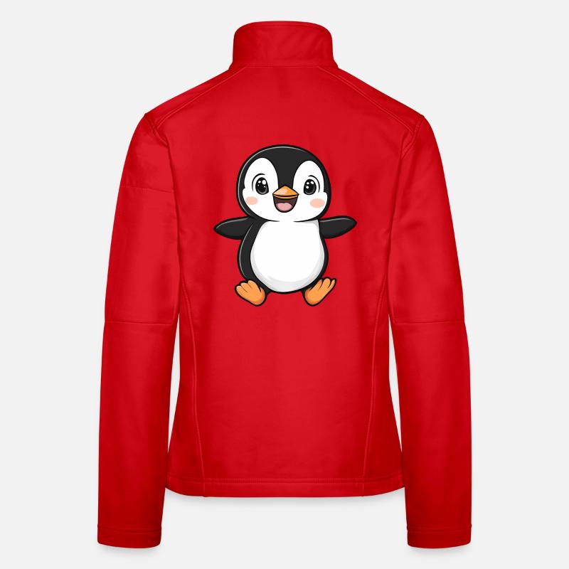 Mignon Adorable Pingouin - Conception de dessin animé charmant Veste en tissu softshell Femme