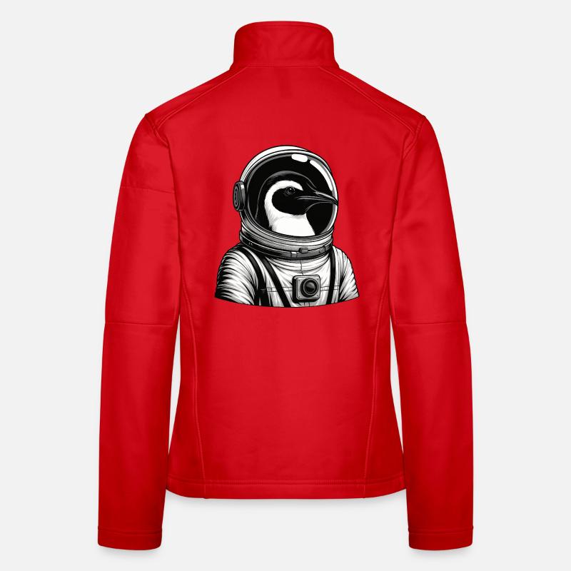 Proud Penguin Astronaut Space Galaxy Hero Women's Softshell Jacket