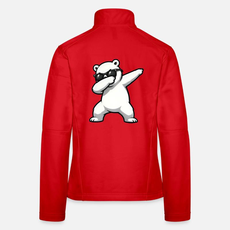 Dabbing Polar Bear Women's Softshell Jacket