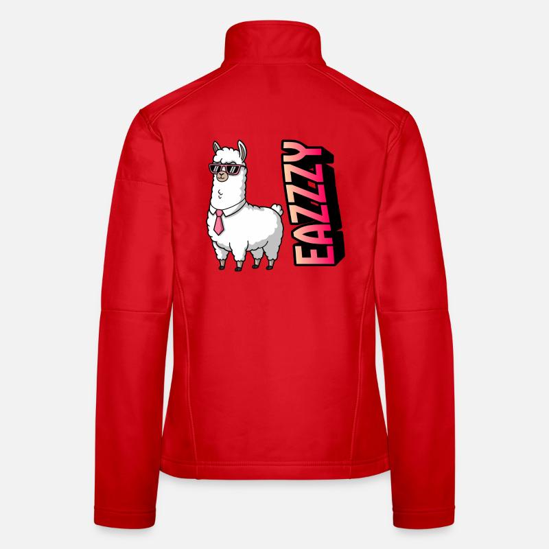 Lama im Anzug mit Pink-Sonnenbrille Frauen Softshelljacke