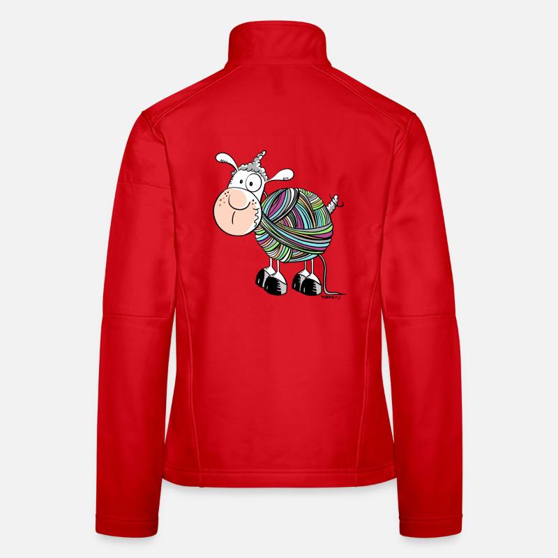 Buntes Wollschaf - Frauen Softshelljacke - Rot
