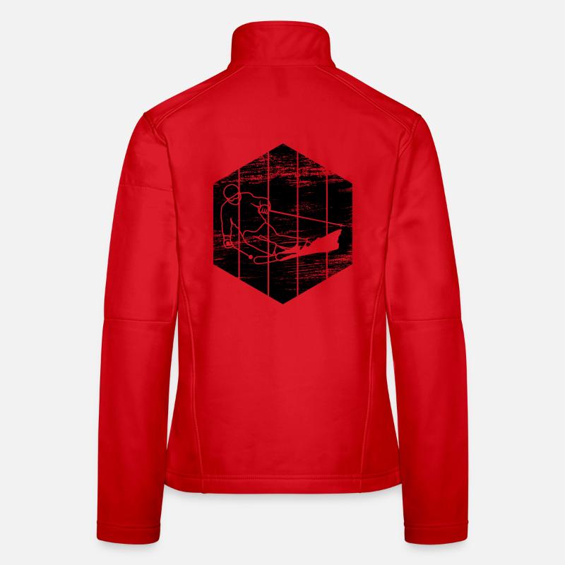 Funny Skier Sketch Women's Softshell Jacket