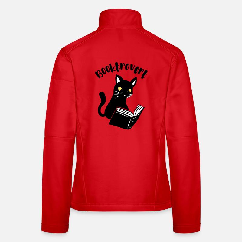 Booktrovert Katze mit Buch - Frauen Softshelljacke - Rot