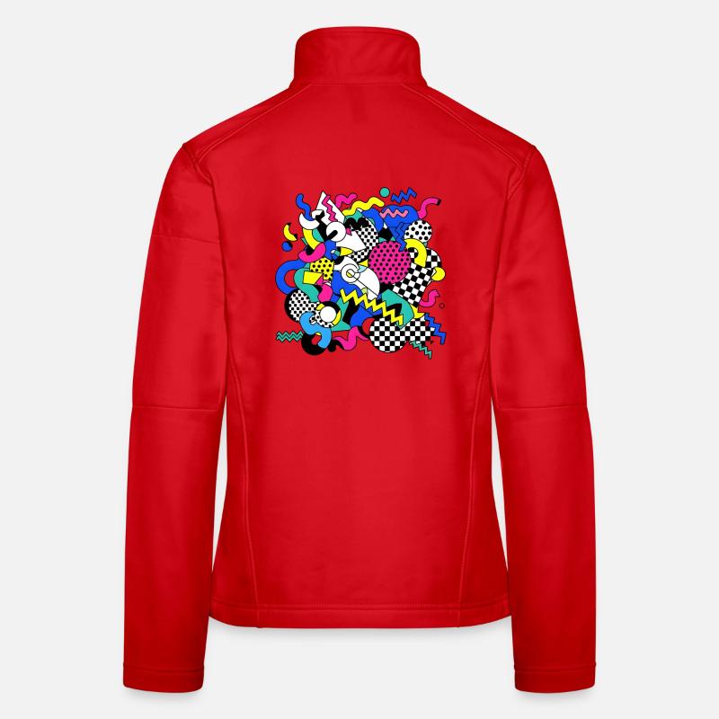 Neon Chaos Pop Art Pattern Women's Softshell Jacket