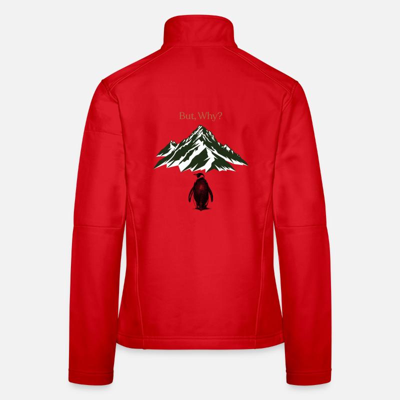 But, Why? Berglandschaft - Frauen Softshelljacke - Rot
