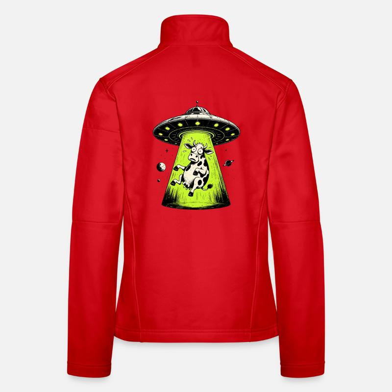 Alien Cow Abduction Weirdcore Surreal Women's Softshell Jacket