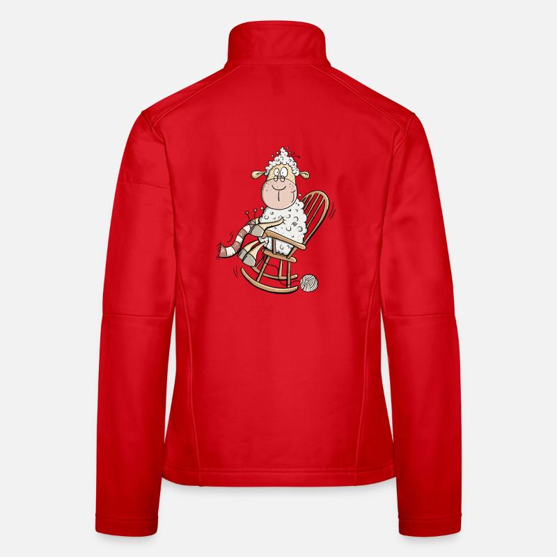 Strickendes Schaf I Oma Großmutter Fun Shirt Frauen Softshelljacke