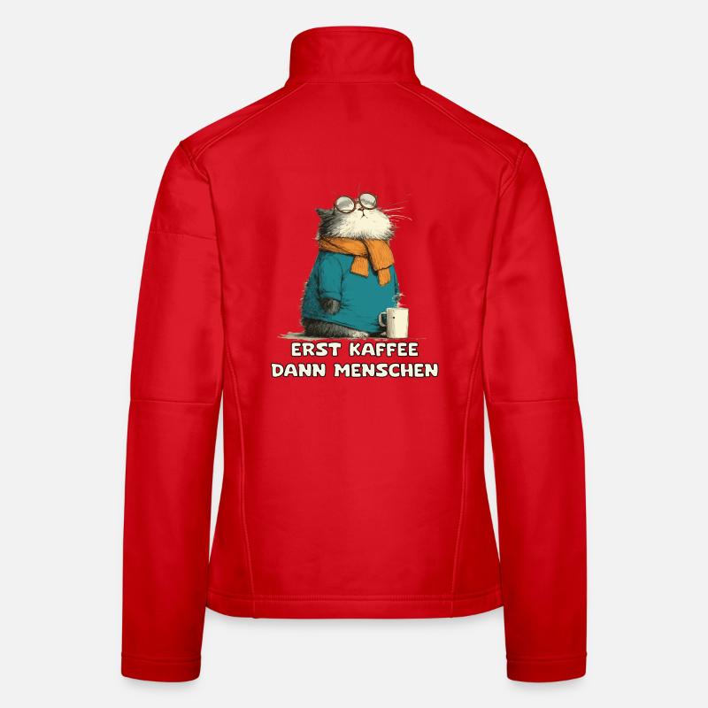 D’abord le café, puis les gens Chat Veste en tissu softshell Femme