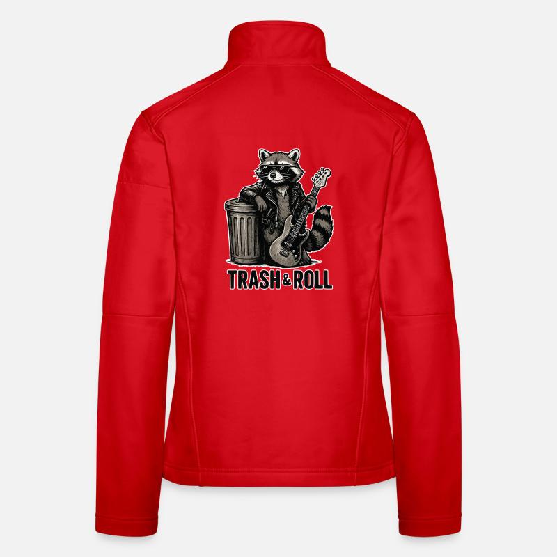 Trash & Roll Raccoon with Guitar Women's Softshell Jacket
