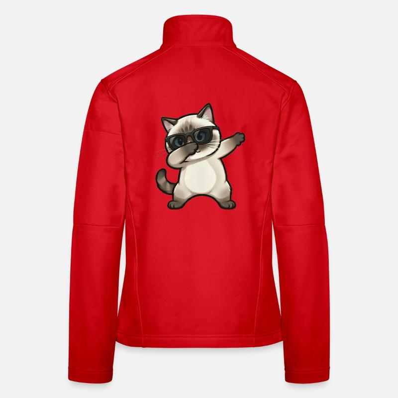 Dabbing Siamese Cat Women's Softshell Jacket