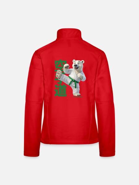 Karate Eisbär - Frauen Softshelljacke - Rot - Hinten