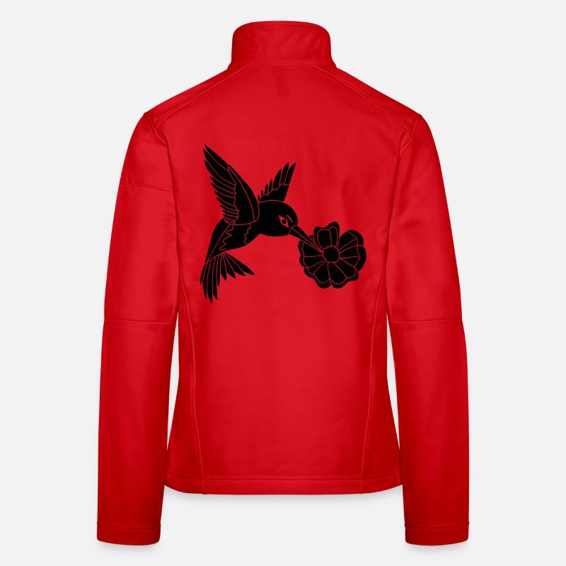 Black Foraging Bird Women's Softshell Jacket
