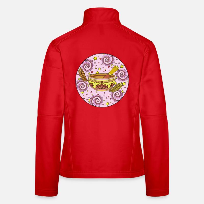Spiral Singing Bowl Pattern Women's Softshell Jacket