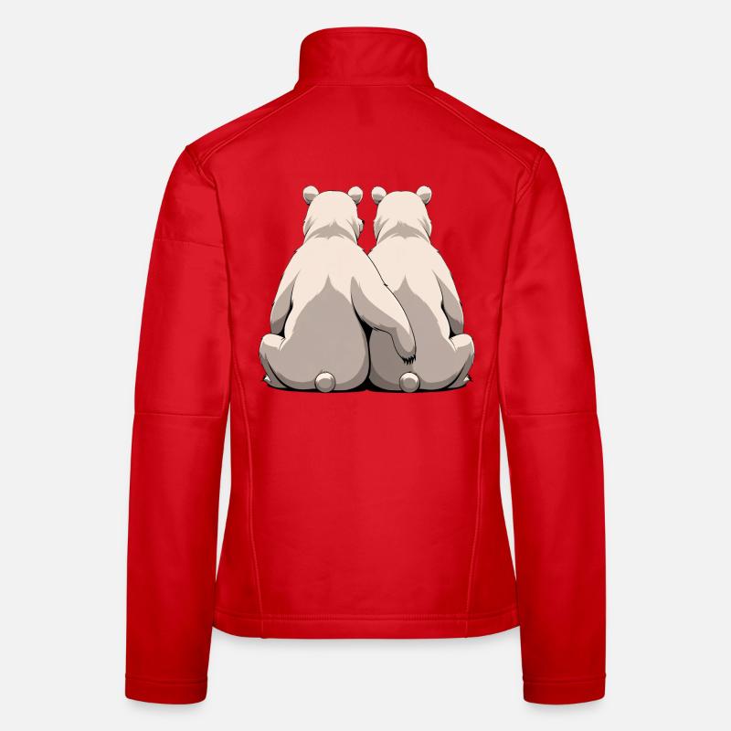 Deux ours blancs dos à dos Veste en tissu softshell Femme