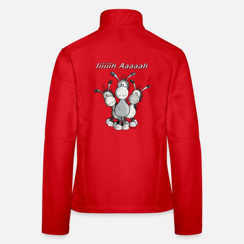 Esel Trio - Frauen Softshelljacke - Rot