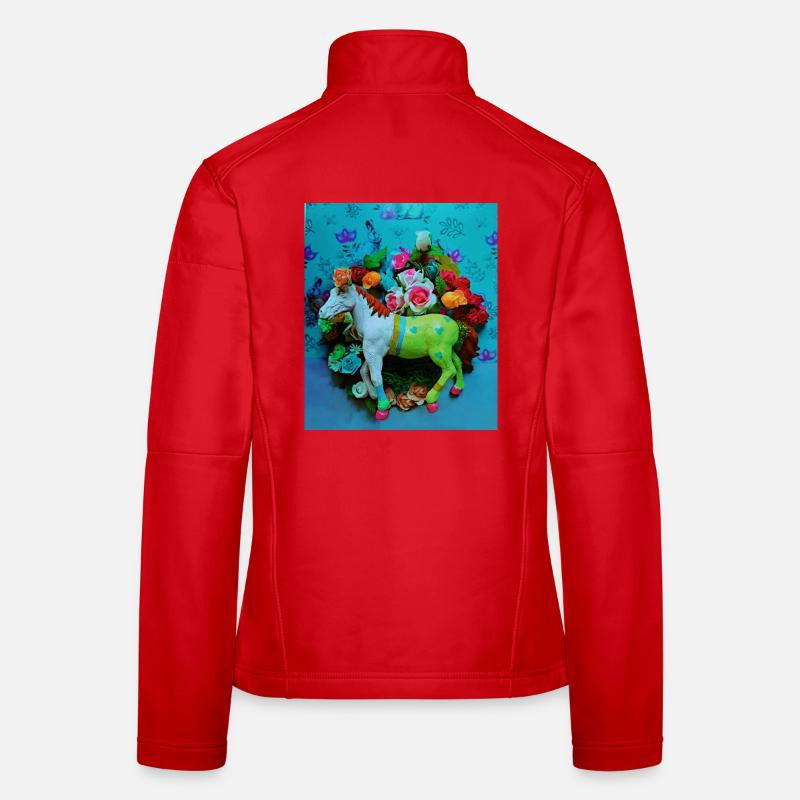 Cheval de carnaval coloré Veste en tissu softshell Femme