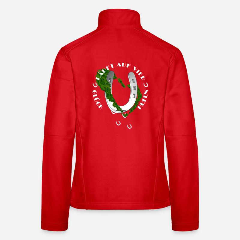 Fer à cheval avec trèfle inspiré de la nature Veste en tissu softshell Femme