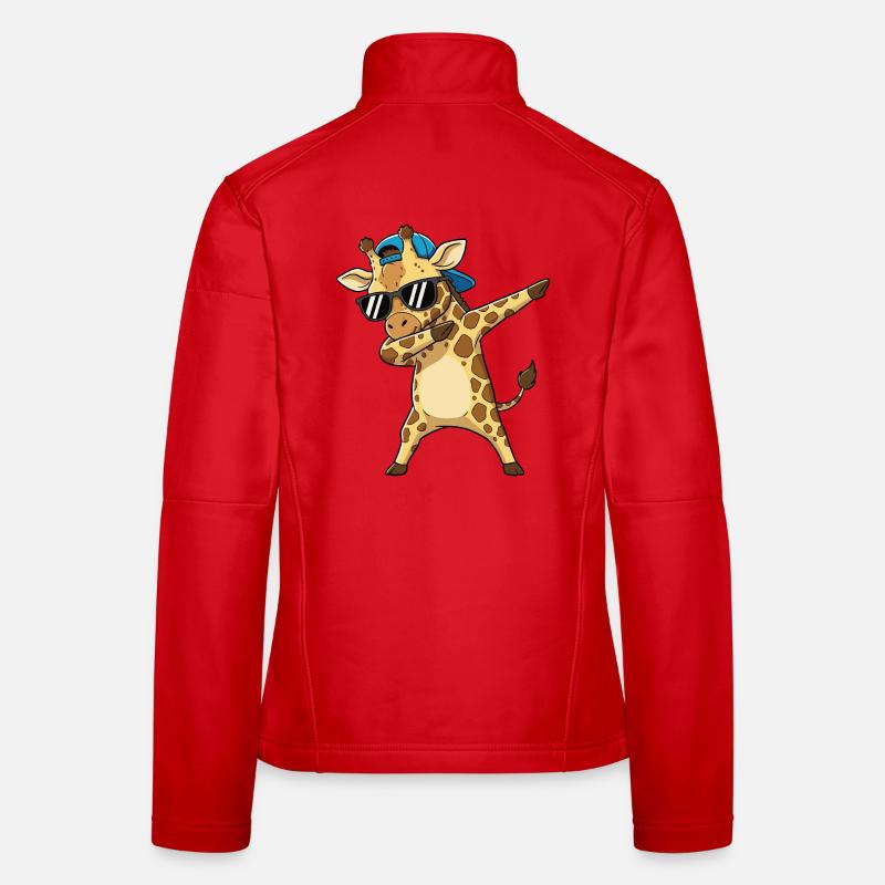 Art de dessin animé Girafe à Cool Dapping Veste en tissu softshell Femme
