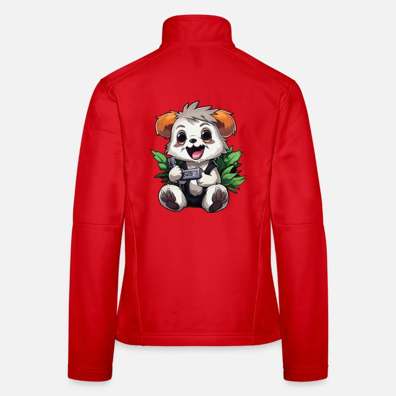 Panda Gamer mit Controller Frauen Softshelljacke